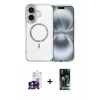 MARSİLYAN™- iPhone 16 Kılıf Kıvılcım Form Prime - Siyah 360 Mat Full Body Arka Koruyucu + Bilvis Titan Kamera Lens - YL