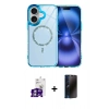 MARSİLYAN™- iPhone 16 Kılıf Kıvılcım Form Prime - Siyah 3D Antistatik Hayalet Cam Ekran Koruyucu + Bilvis Titan Kamera Lens - GS