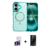 MARSİLYAN™- iPhone 16 Kılıf Kıvılcım Form Prime - Siyah 3D Antistatik Hayalet Cam Ekran Koruyucu + Bilvis Titan Kamera Lens - YL