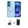 MARSİLYAN™- iPhone 16 Kılıf Kıvılcım Form Prime - Siyah 3D Antistatik Hayalet Cam Ekran Koruyucu + Bilvis Titan Kamera Lens - YL