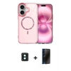 MARSİLYAN™- iPhone 16 Kılıf Kıvılcım Form Prime - Siyah 3D Antistatik Hayalet Cam Ekran Koruyucu + PVD Metal Kamera Lens - YL