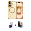 MARSİLYAN™- iPhone 16 Kılıf Kıvılcım Form Prime - Siyah 3D Antistatik Mat Seramik Nano Ekran Koruyucu + Bilvis Titan Kamera Lens - GS