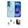 MARSİLYAN™- iPhone 16 Kılıf Kıvılcım Form Prime - Siyah 3D Antistatik Mat Seramik Nano Ekran Koruyucu + Raze Metal Kamera Lens - PE