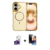 MARSİLYAN™- iPhone 16 Kılıf Kıvılcım Form Prime - Siyah 3D Antistatik Mat Seramik Nano Ekran Koruyucu + Bilvis Titan Kamera Lens - PE