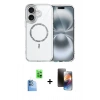 MARSİLYAN™- iPhone 16 Kılıf Kıvılcım Form Prime - Siyah 3D Antistatik Mat Seramik Nano Ekran Koruyucu + Raze Metal Kamera Lens - LT