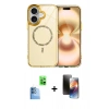 MARSİLYAN™- iPhone 16 Kılıf Kıvılcım Form Prime - Siyah 3D Antistatik Mat Seramik Nano Ekran Koruyucu + Raze Metal Kamera Lens - LT
