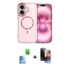 MARSİLYAN™- iPhone 16 Kılıf Kıvılcım Form Prime - Siyah 3D Antistatik Mat Seramik Nano Ekran Koruyucu + Raze Metal Kamera Lens - LT