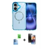 MARSİLYAN™- iPhone 16 Kılıf Kıvılcım Form Prime - Siyah 3D Antistatik Mat Seramik Nano Ekran Koruyucu + Raze Metal Kamera Lens - LT