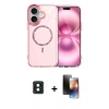 MARSİLYAN™- iPhone 16 Kılıf Kıvılcım Form Prime - Siyah 3D Antistatik Mat Seramik Nano Ekran Koruyucu + Yeşil PVD Metal Kamera Lens
