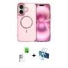 MARSİLYAN™- iPhone 16 Kılıf Kıvılcım Form Prime - Siyah 3D Antistatik Seramik Nano Ekran Koruyucu + Raze Metal Kamera Lens - BZ