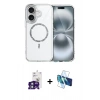 MARSİLYAN™- iPhone 16 Kılıf Kıvılcım Form Prime - Siyah 3D Antistatik Seramik Nano Ekran Koruyucu + Bilvis Titan Kamera Lens - YL