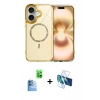 MARSİLYAN™- iPhone 16 Kılıf Kıvılcım Form Prime - Siyah 3D Antistatik Seramik Nano Ekran Koruyucu + Raze Metal Kamera Lens - LT