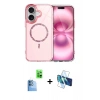 MARSİLYAN™- iPhone 16 Kılıf Kıvılcım Form Prime - Siyah 3D Antistatik Seramik Nano Ekran Koruyucu + Raze Metal Kamera Lens - LT