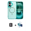 MARSİLYAN™- iPhone 16 Kılıf Kıvılcım Form Prime - Siyah 3D Antistatik Seramik Nano Ekran Koruyucu + PVD Metal Kamera Lens - PE
