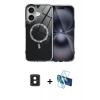 MARSİLYAN™- iPhone 16 Kılıf Kıvılcım Form Prime - Siyah 3D Antistatik Seramik Nano Ekran Koruyucu + PVD Metal Kamera Lens - PE
