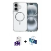 MARSİLYAN™- iPhone 16 Kılıf Kıvılcım Form Prime - Siyah 3D Antistatik Seramik Nano Ekran Koruyucu + Bilvis Titan Kamera Lens - SH