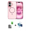 MARSİLYAN™- iPhone 16 Kılıf Kıvılcım Form Prime - Siyah 3D Antistatik Seramik Nano Ekran Koruyucu + Raze Metal Kamera Lens - SH