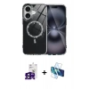 MARSİLYAN™- iPhone 16 Kılıf Kıvılcım Form Prime - Siyah 3D Antistatik Seramik Nano Ekran Koruyucu + Bilvis Titan Kamera Lens - SH