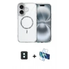 MARSİLYAN™- iPhone 16 Kılıf Kıvılcım Form Prime - Siyah 3D Antistatik Seramik Nano Ekran Koruyucu + PVD Metal Kamera Lens - YL