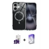 MARSİLYAN™- iPhone 16 Kılıf Kıvılcım Form Prime - Siyah Bilvis 5in1 3D Magic Cam Ekran Koruyucu + Bilvis Titan Kamera Lens - YL