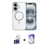 MARSİLYAN™- iPhone 16 Kılıf Kıvılcım Form Prime - Siyah Bilvis 5in1 3D Magic Cam Ekran Koruyucu + Bilvis Titan Kamera Lens - YL