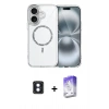 MARSİLYAN™- iPhone 16 Kılıf Kıvılcım Form Prime - Siyah Bilvis 5in1 3D Magic Cam Ekran Koruyucu + PVD Metal Kamera Lens - MI