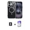 MARSİLYAN™- iPhone 16 Kılıf Kıvılcım Form Prime - Siyah Bilvis 5in1 3D Magic Cam Ekran Koruyucu + PVD Metal Kamera Lens - MI