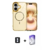 MARSİLYAN™- iPhone 16 Kılıf Kıvılcım Form Prime - Siyah Bilvis 5in1 3D Magic Cam Ekran Koruyucu + PVD Metal Kamera Lens - MI