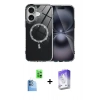 MARSİLYAN™- iPhone 16 Kılıf Kıvılcım Form Prime - Siyah Bilvis 5in1 3D Magic Cam Ekran Koruyucu + Raze Metal Kamera Lens - LT