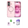 MARSİLYAN™- iPhone 16 Kılıf Kıvılcım Form Prime - Siyah Bilvis 5in1 3D Magic Cam Ekran Koruyucu + Raze Metal Kamera Lens - PE