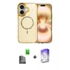 MARSİLYAN™- iPhone 16 Kılıf Kıvılcım Form Prime - Siyah Bilvis 5in1 3D Magic Cam Ekran Koruyucu + Raze Metal Kamera Lens - SH