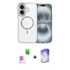 MARSİLYAN™- iPhone 16 Kılıf Kıvılcım Form Prime - Siyah Bilvis 5in1 3D Magic Cam Ekran Koruyucu + Raze Metal Kamera Lens - PE