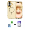 MARSİLYAN™- iPhone 16 Kılıf Kıvılcım Form Prime - Siyah Bilvis 5in1 3D Magic Cam Ekran Koruyucu + Raze Metal Kamera Lens - LT