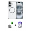 MARSİLYAN™- iPhone 16 Kılıf Kıvılcım Form Prime - Siyah Bilvis 5in1 3D Magic Cam Ekran Koruyucu + Raze Metal Kamera Lens - SH