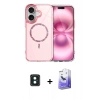 MARSİLYAN™- iPhone 16 Kılıf Kıvılcım Form Prime - Siyah Bilvis 5in1 5D Magic Hayalet Cam Ekran Koruyucu + PVD Metal Kamera Lens - YL