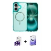 MARSİLYAN™- iPhone 16 Kılıf Kıvılcım Form Prime - Siyah Bilvis 5in1 5D Magic Hayalet Cam Ekran Koruyucu + Bilvis Titan Kamera Lens - SH