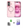 MARSİLYAN™- iPhone 16 Kılıf Kıvılcım Form Prime - Siyah Bilvis 5in1 5D Magic Hayalet Cam Ekran Koruyucu + Siyah Raze Metal Kamera Lens