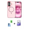 MARSİLYAN™- iPhone 16 Kılıf Kıvılcım Form Prime - Siyah Bilvis 5in1 5D Magic Hayalet Cam Ekran Koruyucu + Raze Metal Kamera Lens - LT