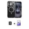 MARSİLYAN™- iPhone 16 Kılıf Kıvılcım Form Prime - Siyah Bilvis 5in1 5D Magic Hayalet Cam Ekran Koruyucu + PVD Metal Kamera Lens - YL
