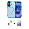 MARSİLYAN™- iPhone 16 Kılıf Kıvılcım Form Prime - Siyah Bilvis 5in1 5D Magic Hayalet Cam Ekran Koruyucu + Raze Metal Kamera Lens - PE
