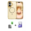 MARSİLYAN™- iPhone 16 Kılıf Kıvılcım Form Prime - Siyah Bilvis 5in1 5D Magic Hayalet Cam Ekran Koruyucu + Siyah Raze Metal Kamera Lens