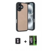 MARSİLYAN™- iPhone 16 Kılıf Kıvılcım Işık Serisi - Şeffaf 360 Full Body Arka Koruyucu + PVD Metal Kamera Lens - PE