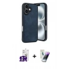 MARSİLYAN™- iPhone 16 Kılıf Kıvılcım Işık Serisi - Şeffaf Pasifik Cam Ekran Koruyucu + Bilvis Titan Kamera Lens - GS