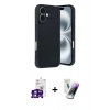MARSİLYAN™- iPhone 16 Kılıf Kıvılcım Işık Serisi - Şeffaf Pasifik Cam Ekran Koruyucu + Bilvis Titan Kamera Lens - GS