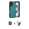 MARSİLYAN™- iPhone 16 Kılıf Kıvılcım Işık Serisi - Şeffaf Pasifik Cam Ekran Koruyucu + PVD Metal Kamera Lens - MI