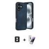 MARSİLYAN™- iPhone 16 Kılıf Kıvılcım Işık Serisi - Şeffaf Pasifik Cam Ekran Koruyucu + PVD Metal Kamera Lens - MI