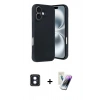 MARSİLYAN™- iPhone 16 Kılıf Kıvılcım Işık Serisi - Şeffaf Pasifik Cam Ekran Koruyucu + PVD Metal Kamera Lens - MI