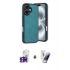 MARSİLYAN™- iPhone 16 Kılıf Kıvılcım Işık Serisi - Şeffaf Pasifik Cam Ekran Koruyucu + Bilvis Titan Kamera Lens - PE