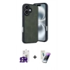 MARSİLYAN™- iPhone 16 Kılıf Kıvılcım Işık Serisi - Şeffaf Pasifik Cam Ekran Koruyucu + Bilvis Titan Kamera Lens - PE