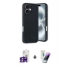 MARSİLYAN™- iPhone 16 Kılıf Kıvılcım Işık Serisi - Şeffaf Pasifik Cam Ekran Koruyucu + Bilvis Titan Kamera Lens - PE